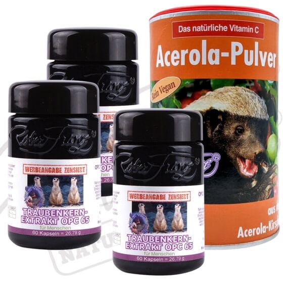 Kombipaket 3er Pack OPC 65 + Acerola Pulver